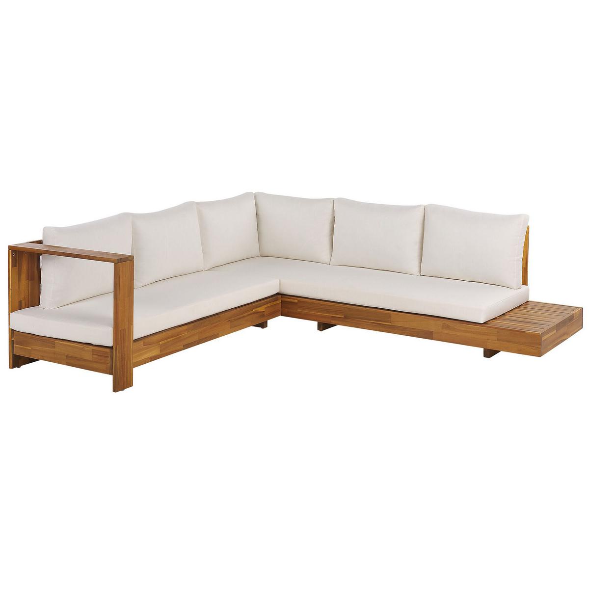 LOUNGE-SET 5-Sitzer hellbraun linksseitig Marettimo - Hellbraun, Holz - Beliani