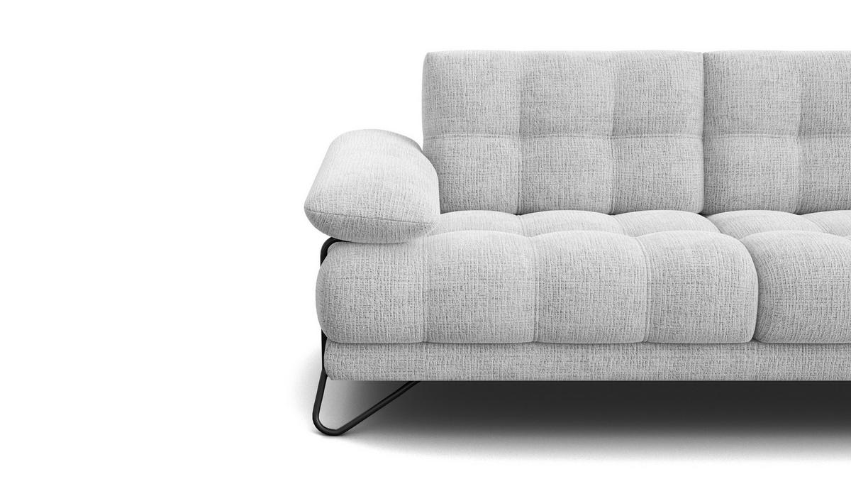 SOFA BUBBARA 2,5-Sitzer, hellgrau - Hellgrau/Schwarz, Holz/Textil (215/87/96cm) - Wozimo