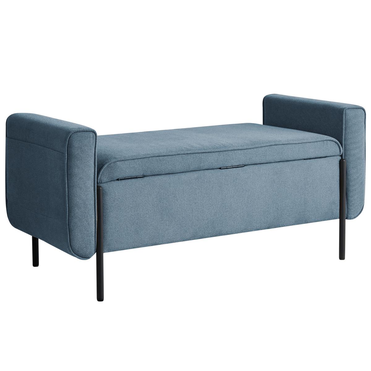 SITZBANK Blau Lewes - Blau/Schwarz, Textil (114/55/50cm) - Beliani