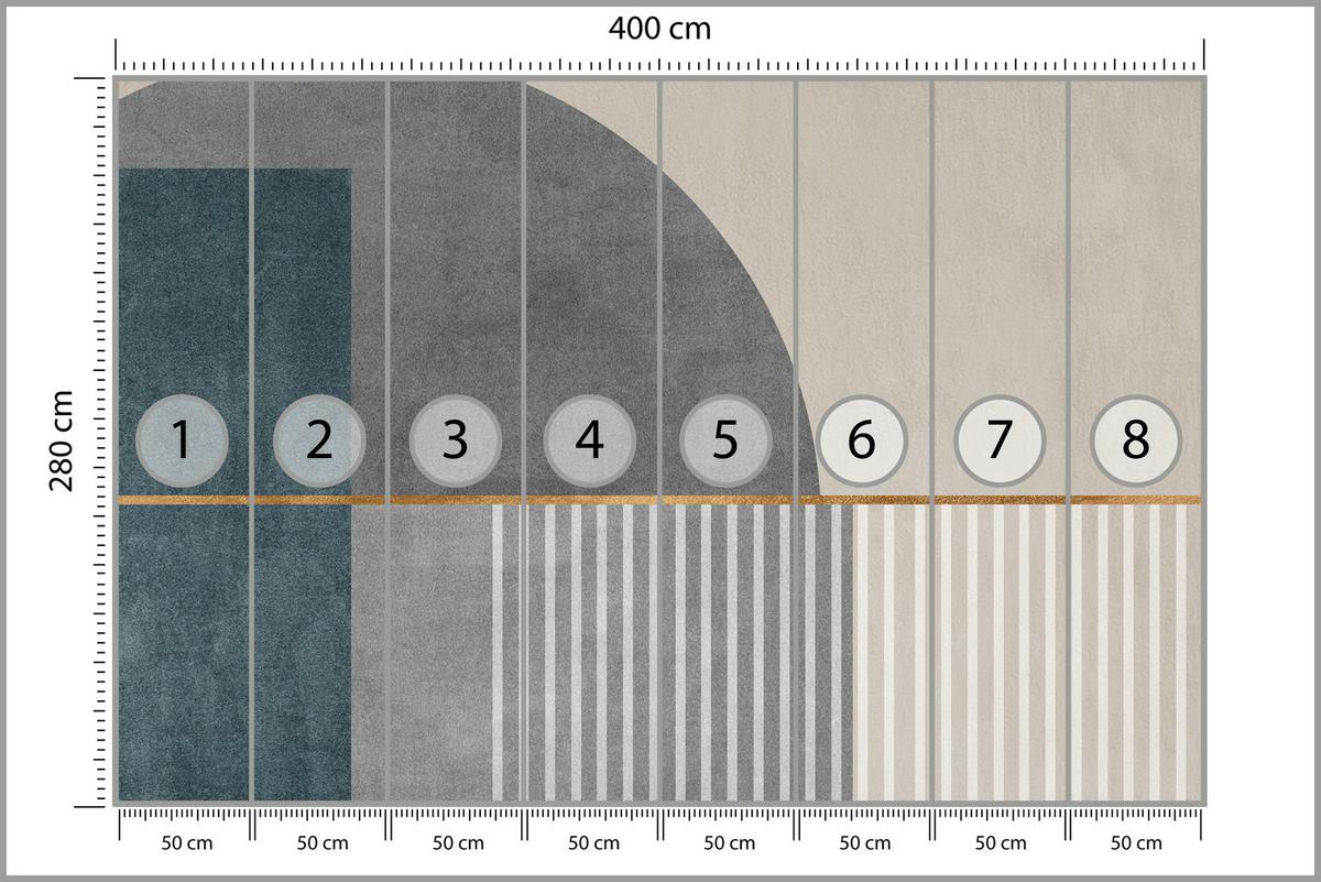 FOTOTAPETE für Wohnzimmer Formen Modernes Geometrisches Muster 400x280 - Beige/Braun, Papier (400/280cm) - Muralo