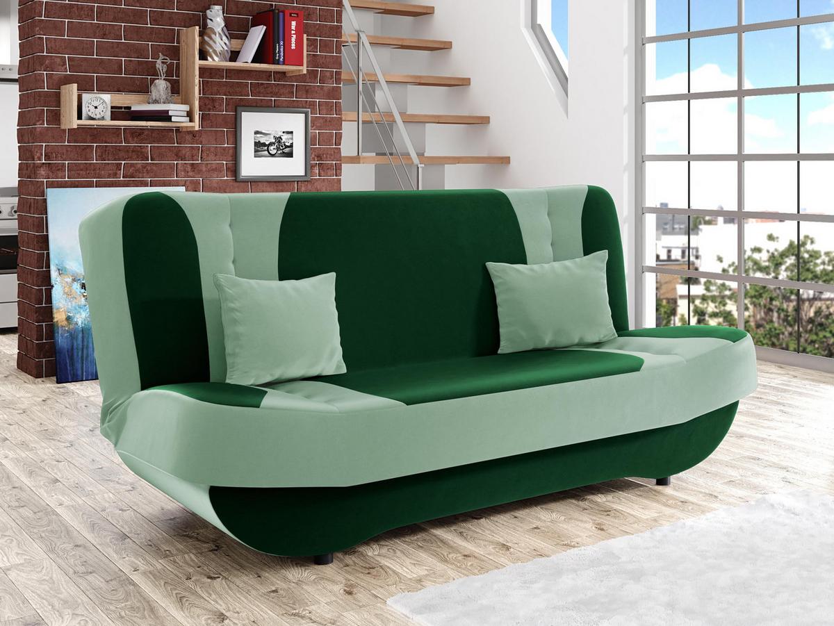 SCHLAFSOFA Pinto - Schwarz/Grün, Holzwerkstoff/Kunststoff (190/94/90cm) - MIRJAN24