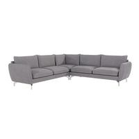 ECKSOFA Elou Grau Microfaser - Chromfarben/Grau, Holz/Textil (276/276cm) - S-Style Möbel
