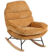 SCHAUKELSTUHL Schaukelsessel Schneidersitz mit Rückenlehne Chenille-Optik - Gelb/Creme, Textil (80/91/103cm) - HOMCOM