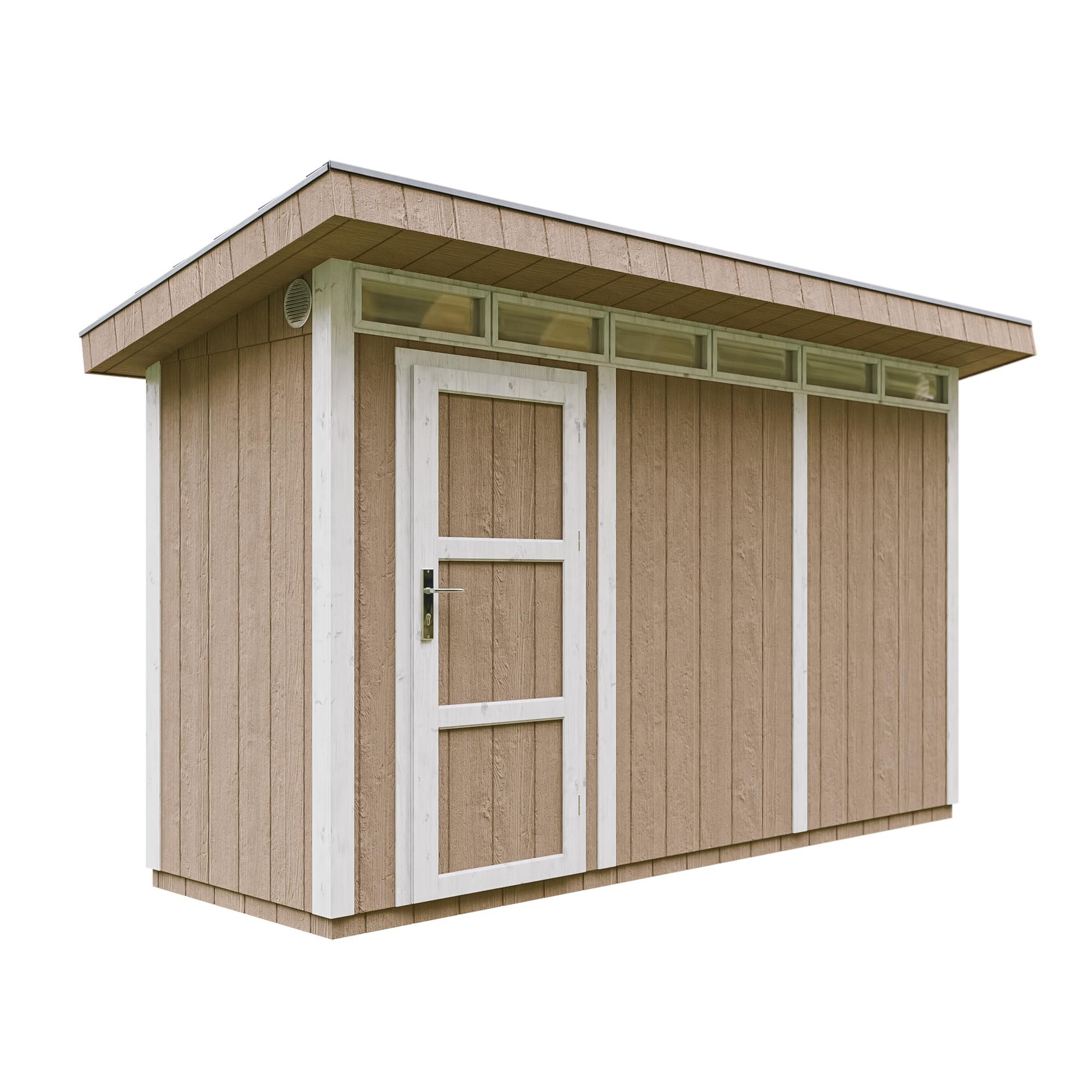 HOLZ-GARTENHAUS basis LP SmartSide 4,3m² mit B161xL411xH239 cm - M902 - TERRA BROWN - Hellbraun, Holz (412/239/161cm) - Timbela