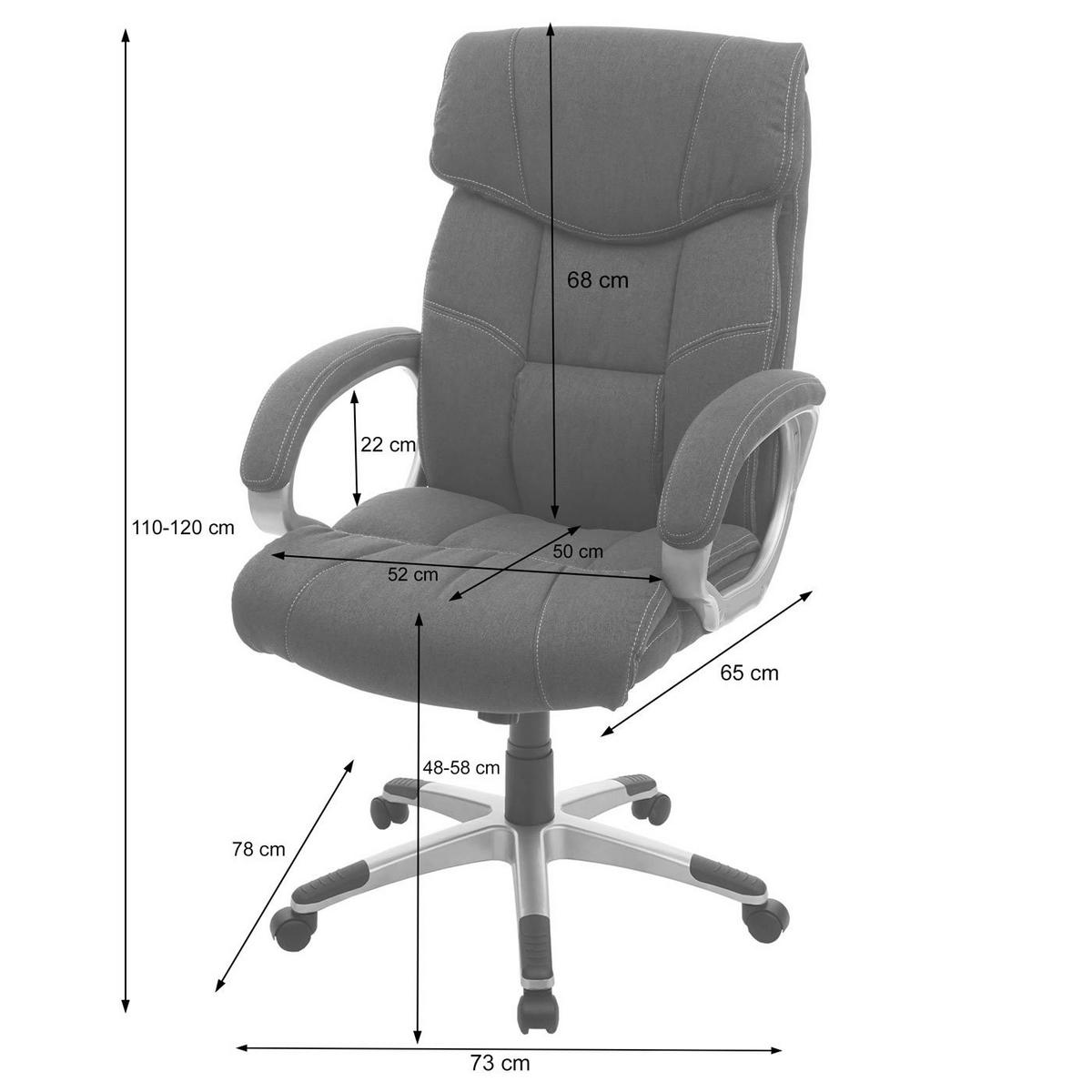 BÜROSTUHL Cremeweiß - Weiß, Textil (73/120/78cm) - MCW