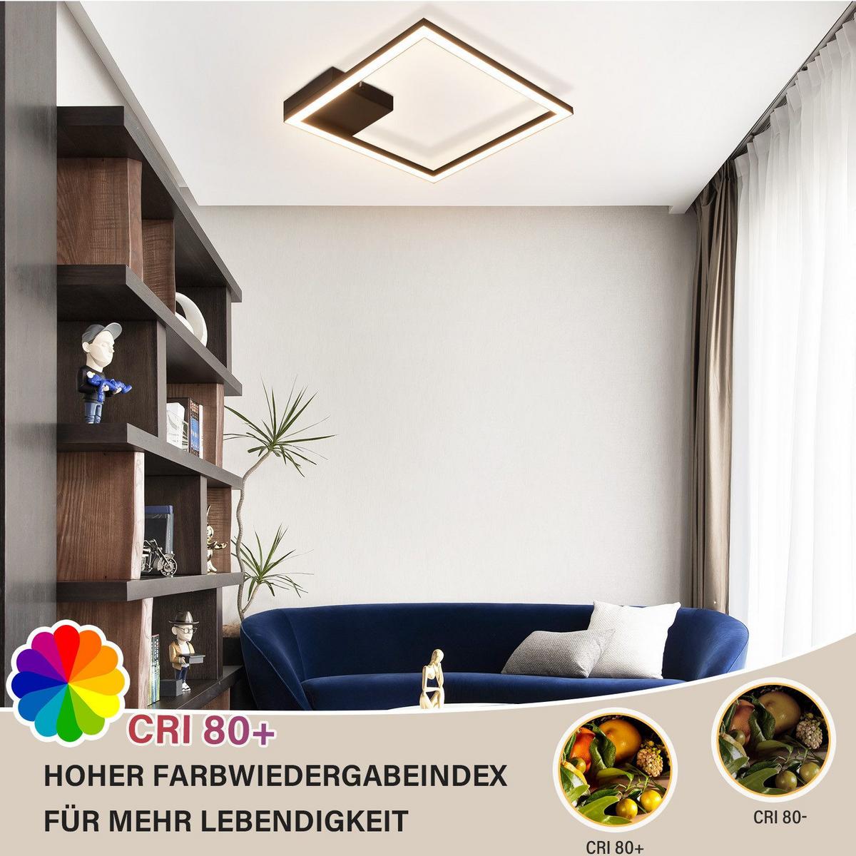 LED-DECKENLEUCHTE Franks 29.4/29.4/3.8 cm - Schwarz, Metall (29.4/29.4/3.8cm) - Nettlife