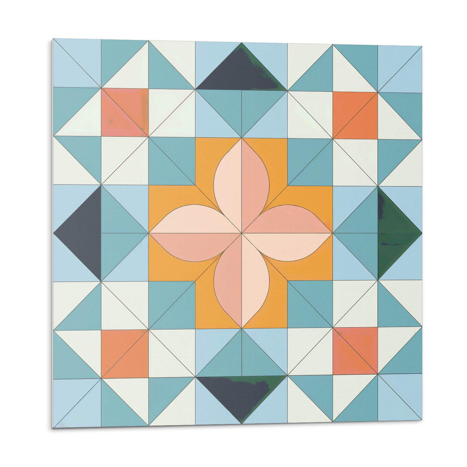 WANDPANEEL 4x 50x50 cm selbstklebend Fiorenza - Orange, Kunststoff (50/1.6/50cm) - Wallfluent