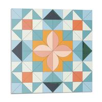 WANDPANEEL 4x 50x50 cm selbstklebend Fiorenza - Orange, Kunststoff (50/1.6/50cm) - Wallfluent