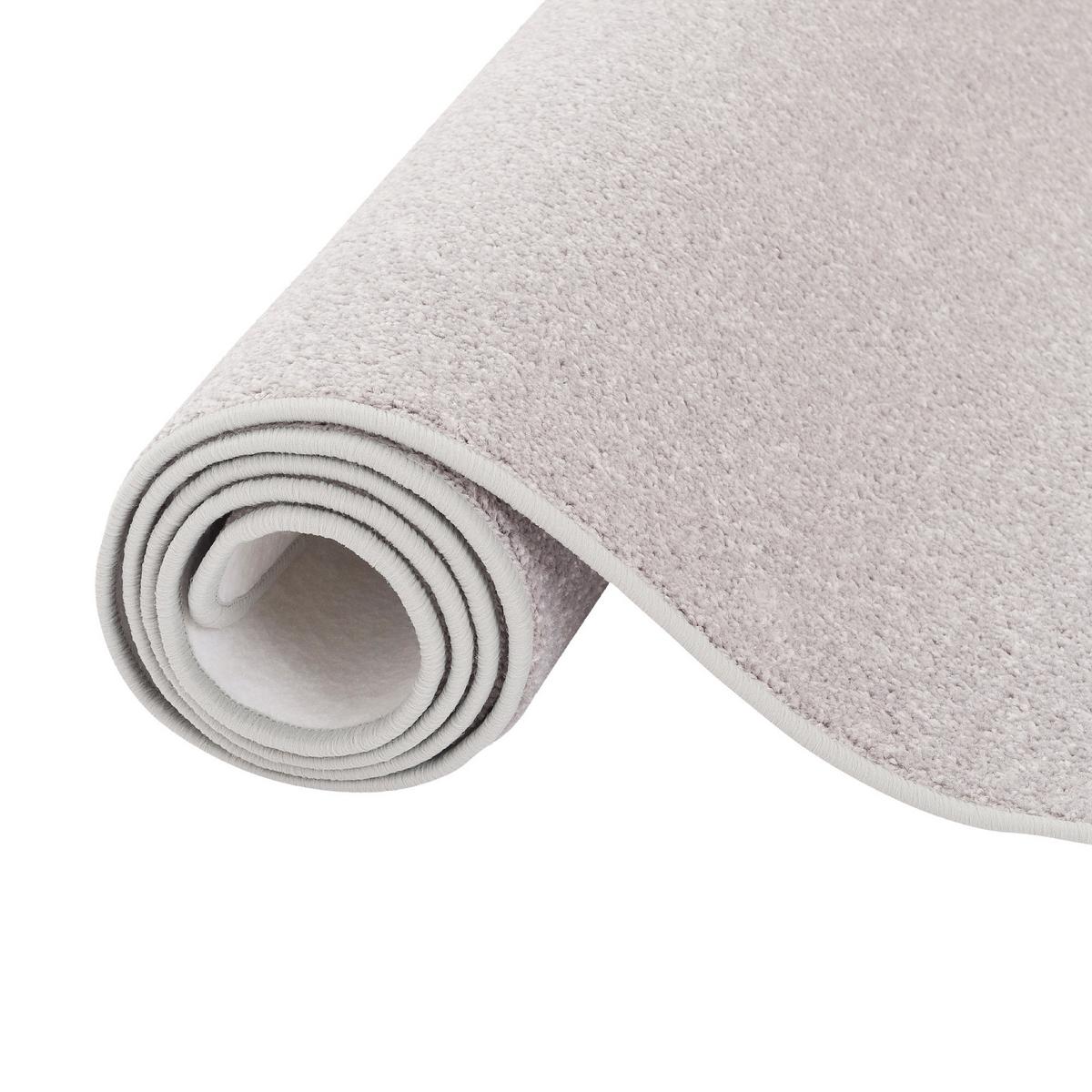 TREND VELOURS LÄUFER TEPPICH JOY - Hellgrau, Textil (100/100cm) - Snapstyle