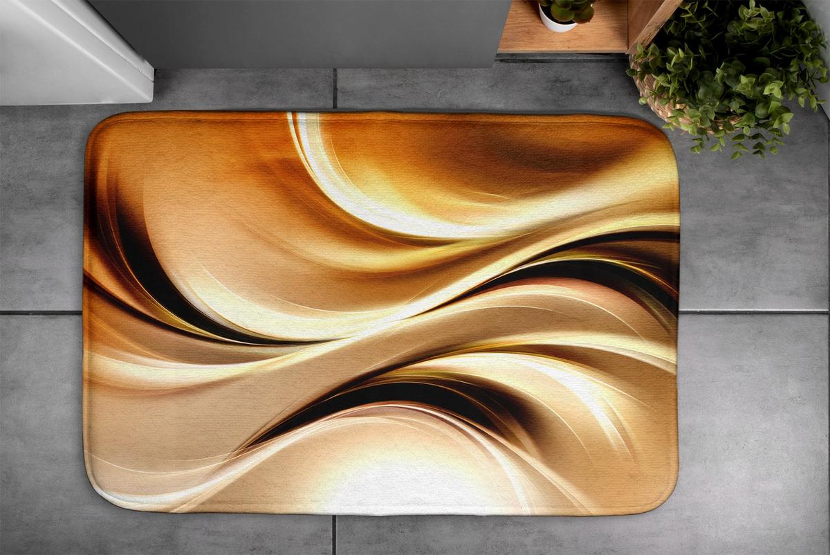 BADTEPPICH 90x60 cm Gold Abstraktion - Bernsteinfarben, Textil (90/60cm) - TULUP