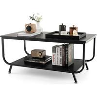 COUCHTISCH Schwarz - Schwarz, Holz (55/105/47cm) - COSTWAY