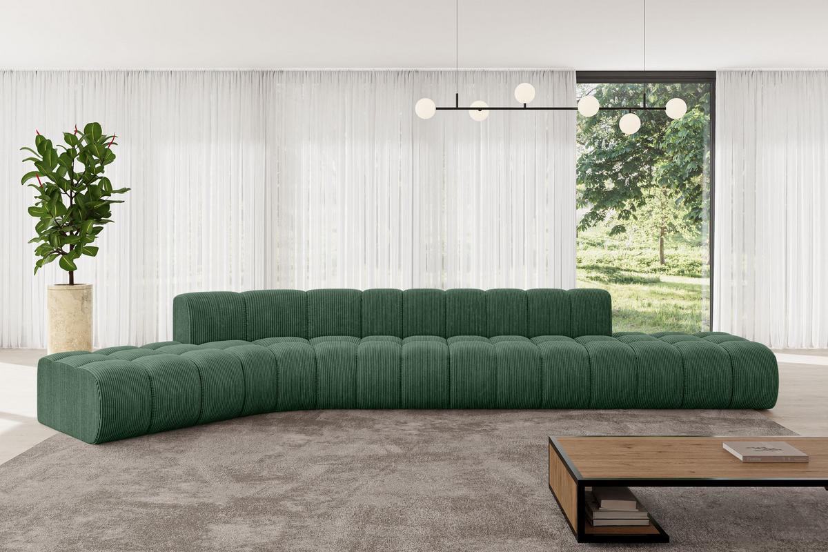 ECKSOFA modulares Sofa Solven-L2 - 471x174x70 cm Grün - Grün, Holzwerkstoff/Textil (471/174cm) - ALTDECOR