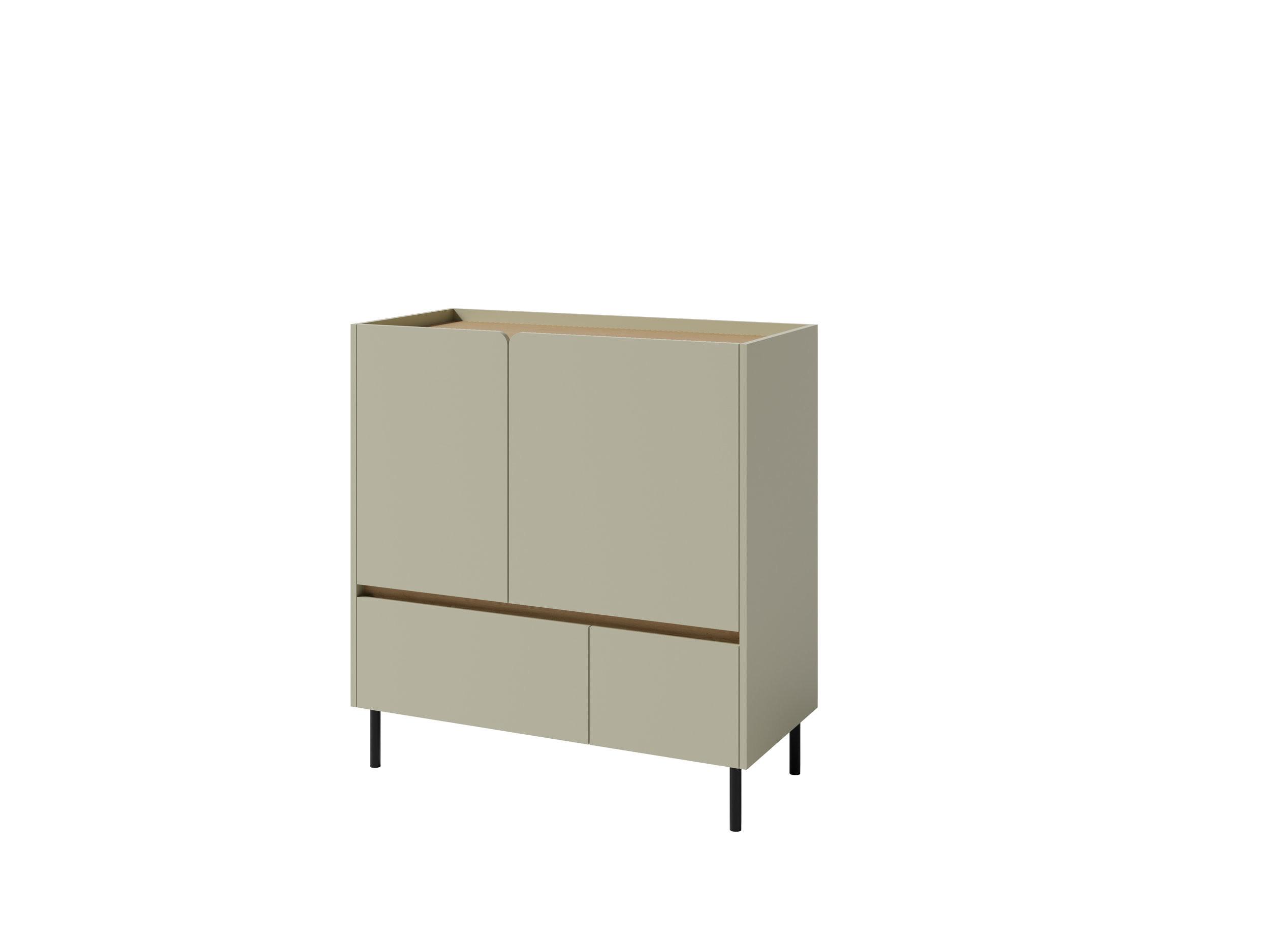 KOMMODE MURO 95/105/40cm mit 2 Schubladen 2 Türen Hellgrün - Hellgrün, Holzwerkstoff (95/105/40cm) - MASSENO