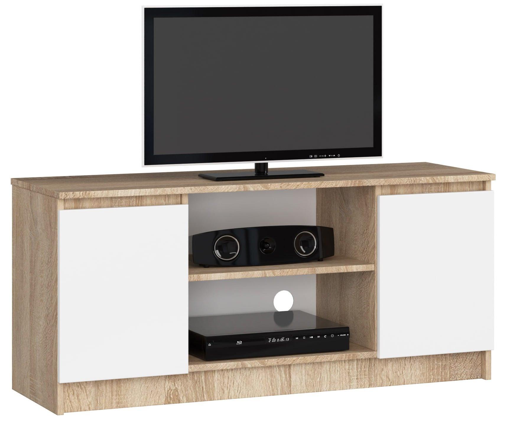 LOWBOARD Eiche Sonoma, Weiß 55/120/40 - Weiß, Holzwerkstoff (120/55/40cm) - RAUMHIRSCH FURNITURE