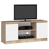 LOWBOARD Eiche Sonoma, Weiß 55/120/40 - Weiß, Holzwerkstoff (120/55/40cm) - RAUMHIRSCH FURNITURE
