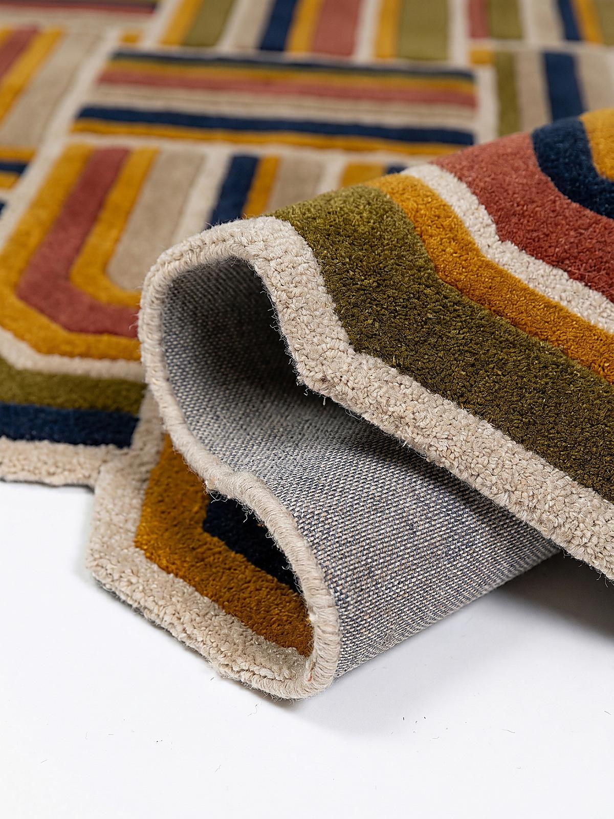 TEPPICH aus Wolle SOAR in Terrakotta, geometrisch, 140 x 200 cm - Rot, Textil (200/140cm) - KADIMA DESIGN