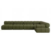 ECKSOFA modulares Sofa Mende-L3 - 380x190x70 cm Grün Bouclé - Grün, Holzwerkstoff/Textil (380/190cm) - ALTDECOR