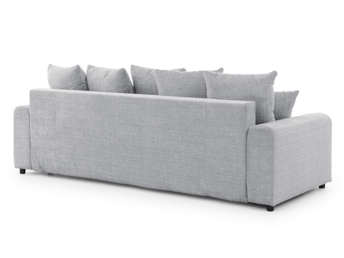 SCHLAFSOFA Calma mit Bettkasten im Bumpy-Design aus weichem Hellgrau Chenille-Stoff - Hellgrau/Schwarz, Holz/Kunststoff (239/88/98cm) - S-Style Möbel