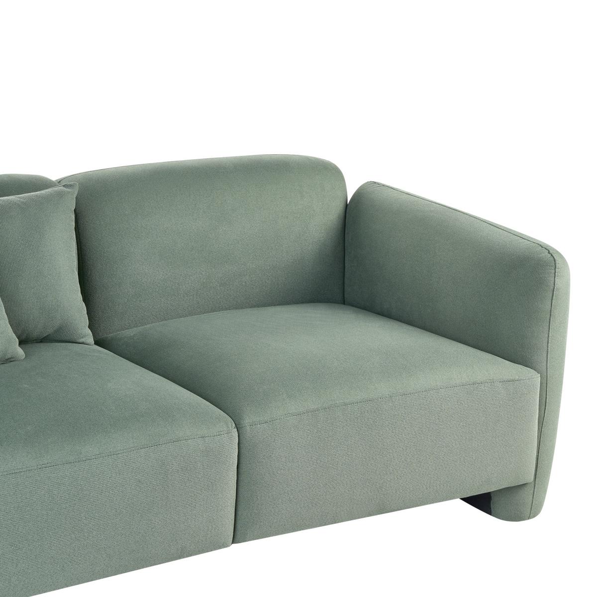 3-SITZER-SOFA Stoff Hellgrün Ekenes - Hellgrün, Textil (182/72/90cm) - Beliani