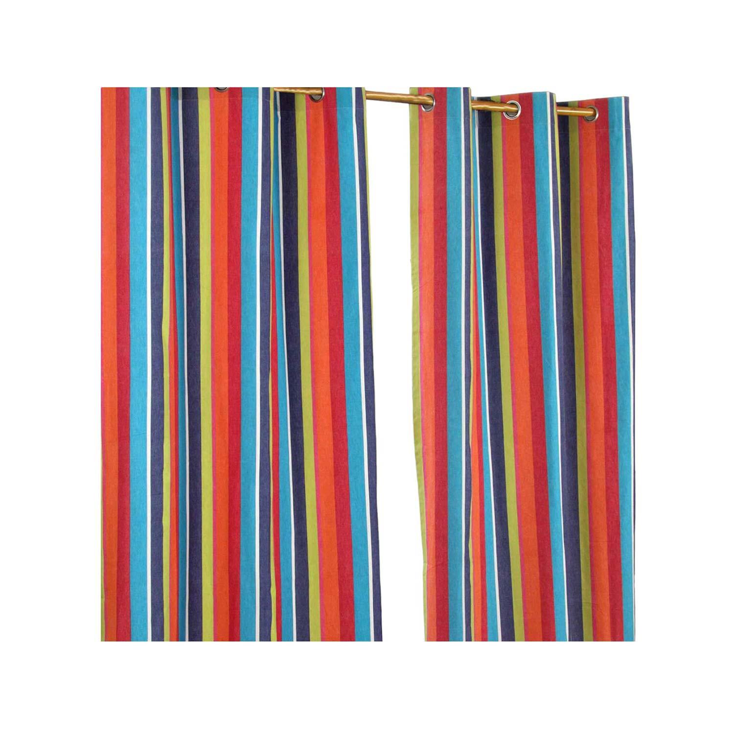 ÖSENVORHANG bunt gestreift blickdicht 2er-Set, 117/137 cm - Multicolor, Textil (117/137cm) - Homescapes