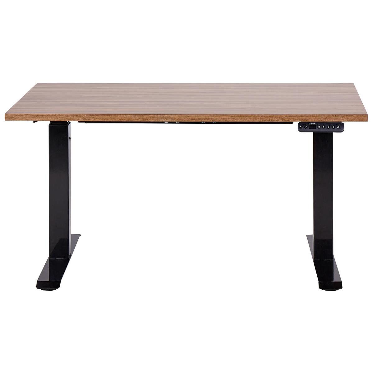 SCHREIBTISCH braunschwarz 120/72 cm elektrisch höhenverstellbar Destin III - Dunkelbraun/Schwarz, Holz (72/120/63cm) - Beliani