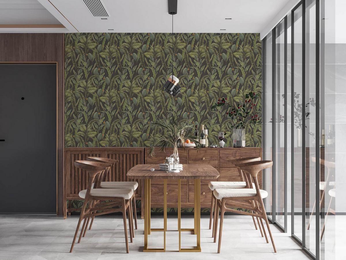 VLIESTAPETE Grün 53/1005 cm - Schwarz, Textil (53/1cm) - KUNSTLOFT