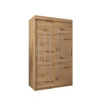 SCHWEBETÜRENSCHRANK 200/120/62 2-türig - Silberfarben/Eiche Artisan, Holz/Kunststoff (120/200/62cm) - Abiks Möbel