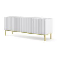 TV LOWBOARD Weiß, Weiß, Gold 150/58/42 - Weiß, Holzwerkstoff (150/58/42cm) - RAUMHIRSCH FURNITURE