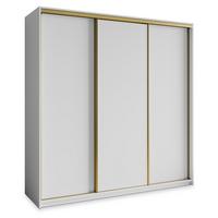 SCHWEBETÜRENSCHRANK NISSE 200/205/60 cm 3-türig Weiß - Weiß, Holzwerkstoff (200/205/60cm) - MASSENO