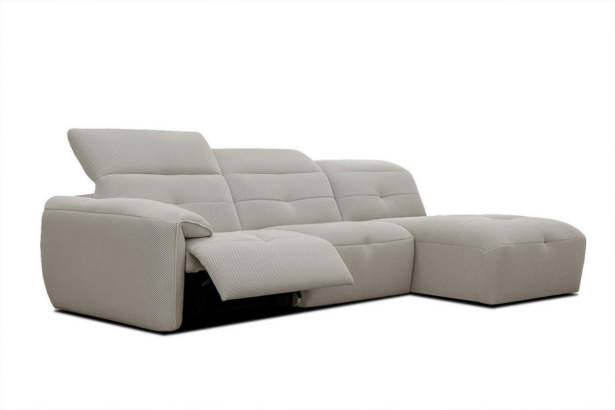 ECKSOFA TRENTO 4-Sitzer mit 1 Relaxfunktion, beige - Beige/Schwarz, Holzwerkstoff/Kunststoff (262/165cm) - Wozimo