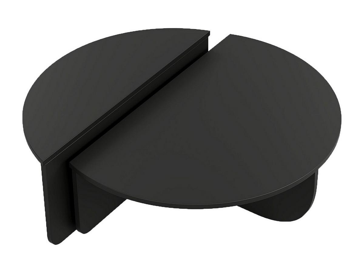 COUCHTISCH - 90 cm x 60 cm - Holz, Platte - Schwarz - ALOEVA - Schwarz, Holz (60/90/30cm) - Vente-Unique