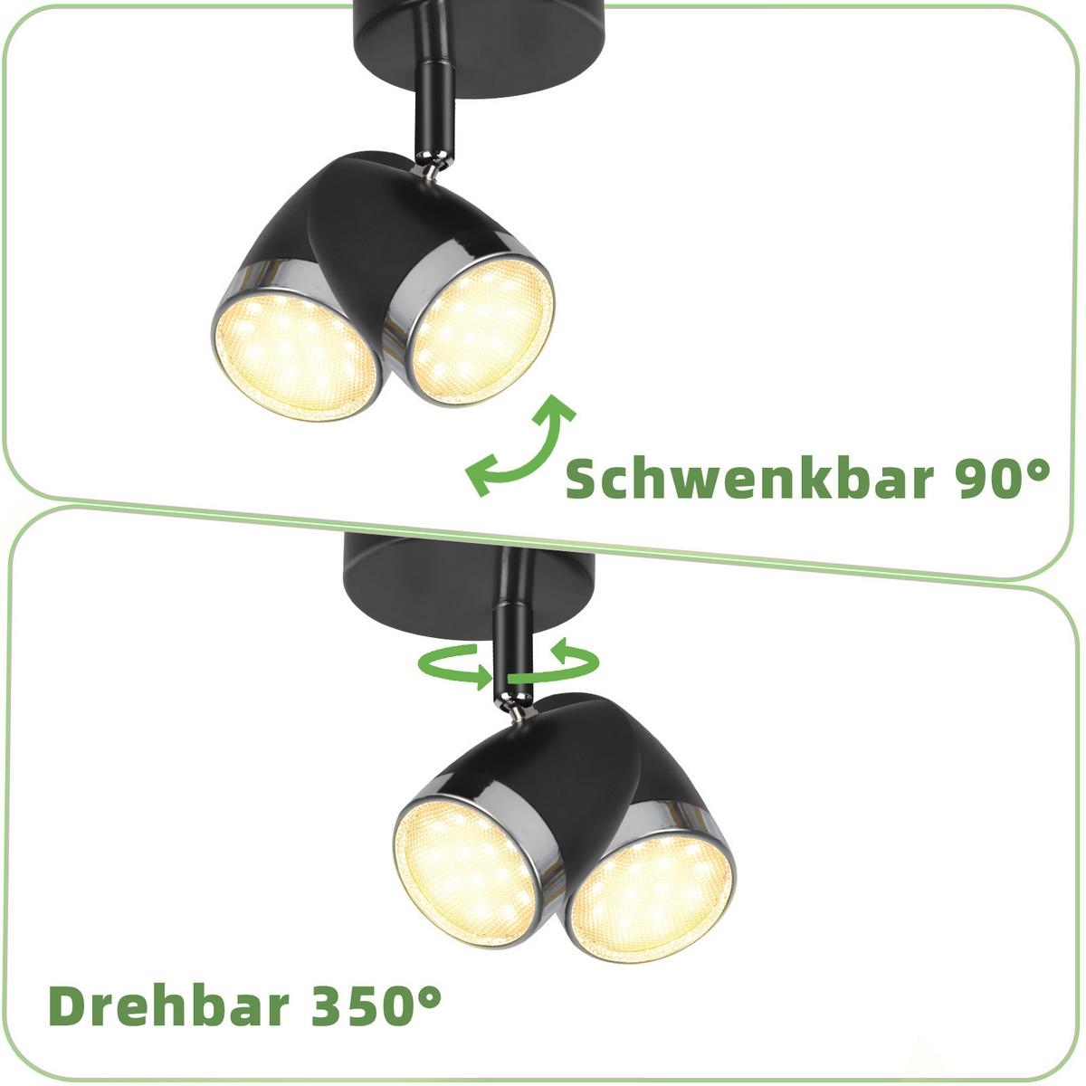 DECKENSTRAHLER Glühram 13.5/5.6/8 cm - Grau, Kunststoff (8/13.5/5.6cm) - ZMH