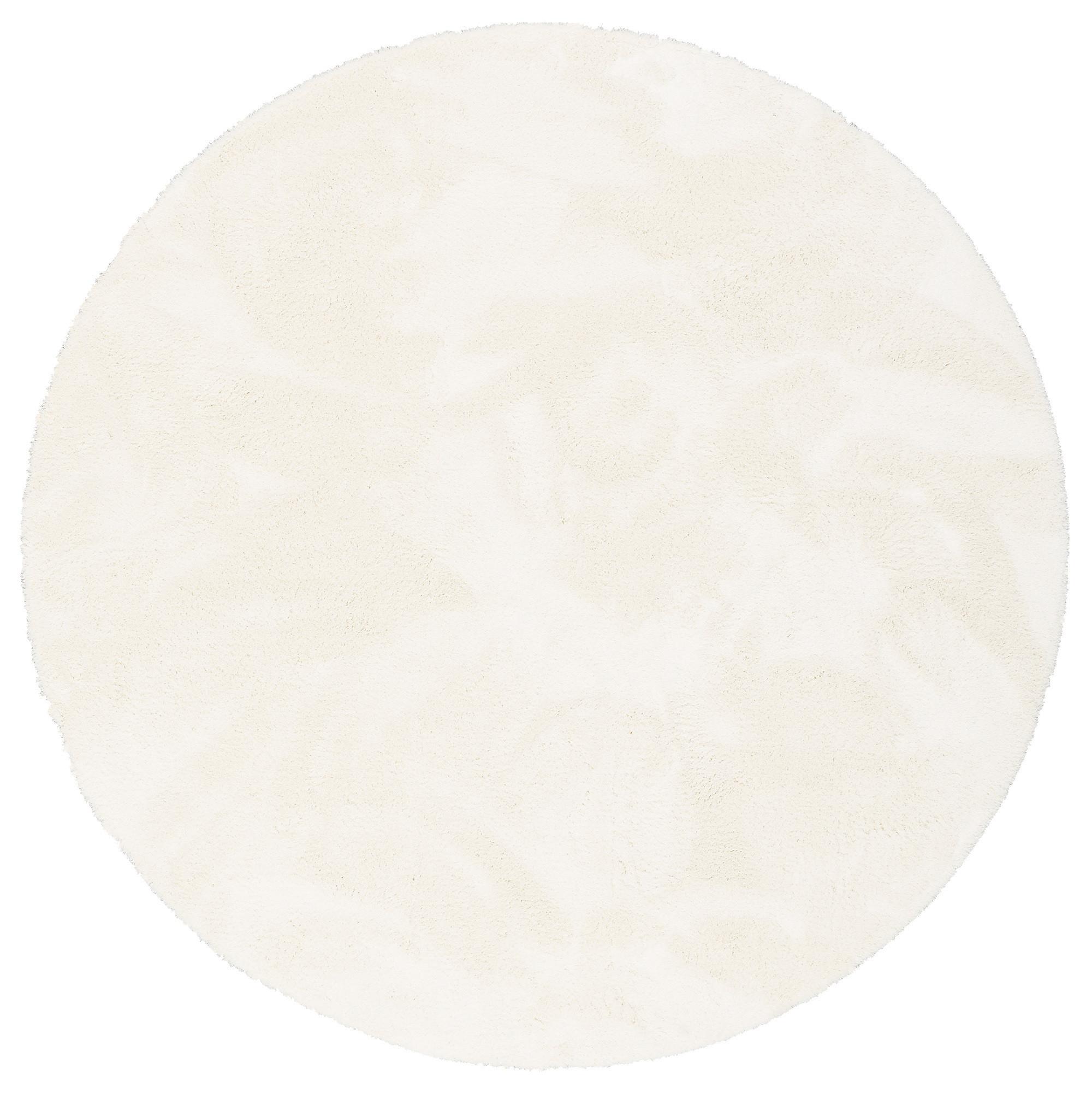 LUXUS HOCHFLOR SHAGGY TEPPICH VELVET RUND - Weiß, Textil (100/100cm) - Snapstyle