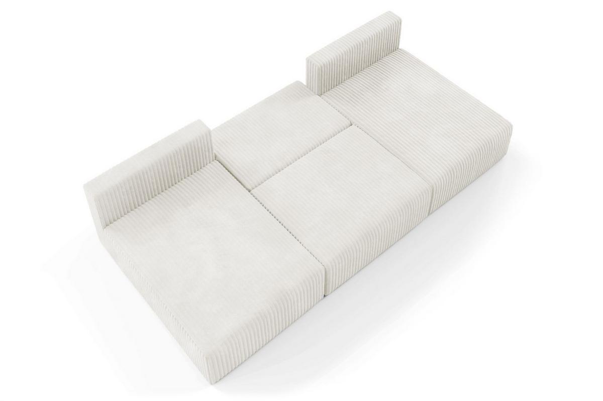 WOHNLANDSCHAFT Natalia - Creme, Holzwerkstoff/Textil (304/85/149cm) - Fun Möbel