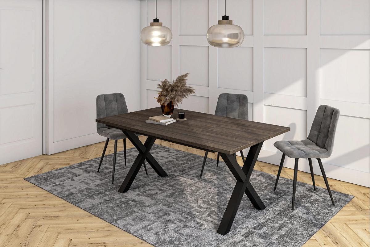 ESSTISCH, Dunkler Eiche, 167/90/74 cm - Dunkelbraun/Schwarz, Holzwerkstoff (167/90/74cm) - Skraut Home
