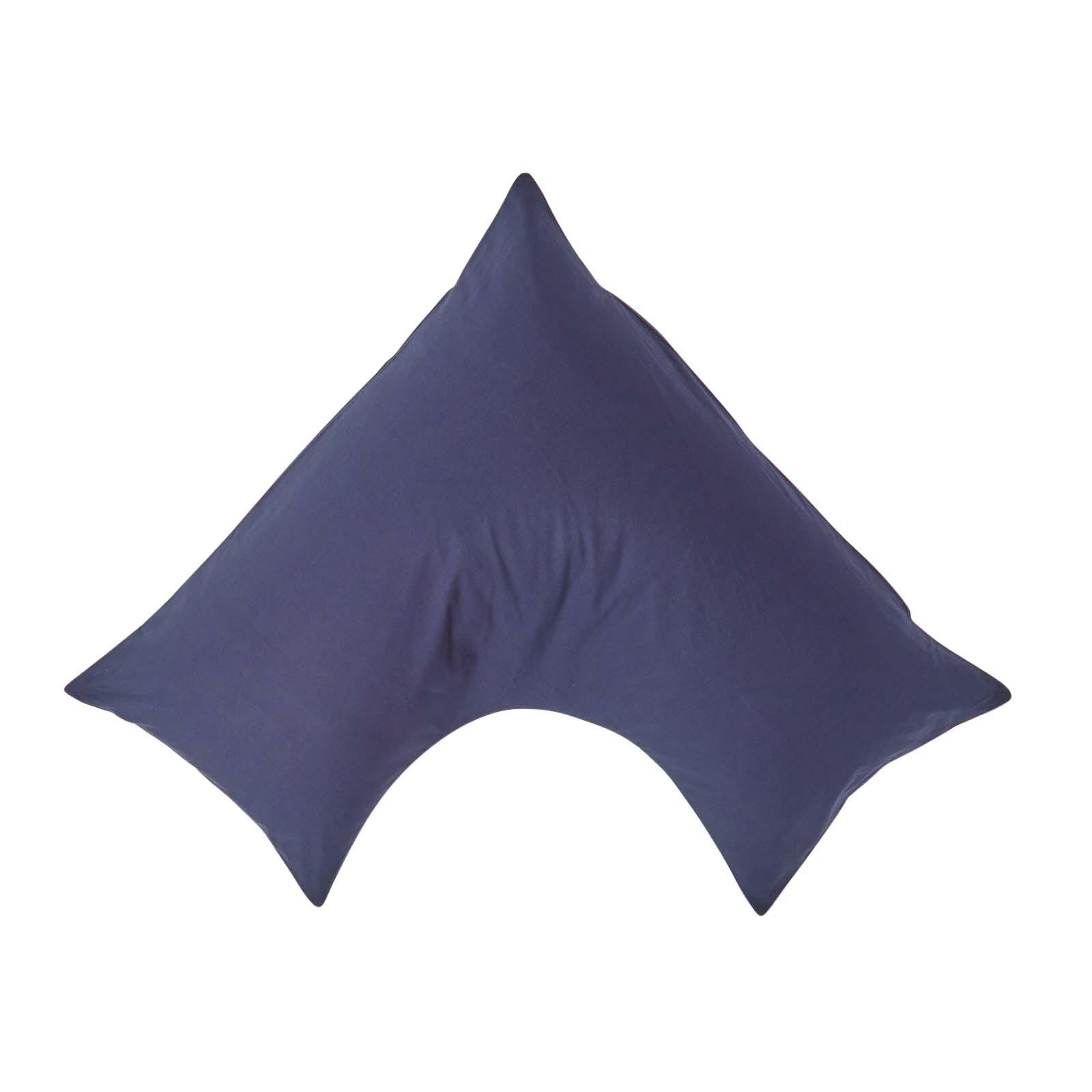 KISSENBEZUG für V-Form-Kissen, Perkal, Fadendichte 200 - Dunkelblau, Textil (38/76cm) - Homescapes