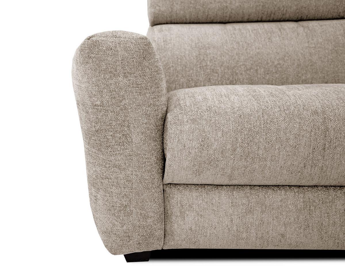 SOFA CALVERA 3-Sitzer mit 1 Relaxfunktion, ecru - Ecru, Holzwerkstoff/Textil (204/79/106cm) - Wozimo