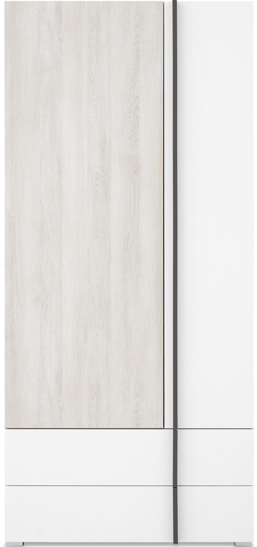 DREHTÜRENSCHRANK BERGAMO 90/195/50cm 2-türig Eichefarben - Eichefarben, Holzwerkstoff (90/195/50cm) - MASSENO