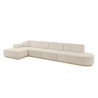 ECKSOFA Ottomane Links IREA-L3 - 412x165x80 cm Beige - Beige, Holzwerkstoff/Textil (412/165cm) - ALTDECOR