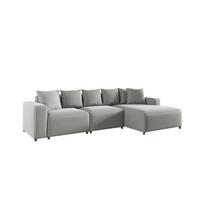 ECKSOFA Megan In Salvador - Hellgrau, Holzwerkstoff/Textil (331/165cm) - Fun Möbel
