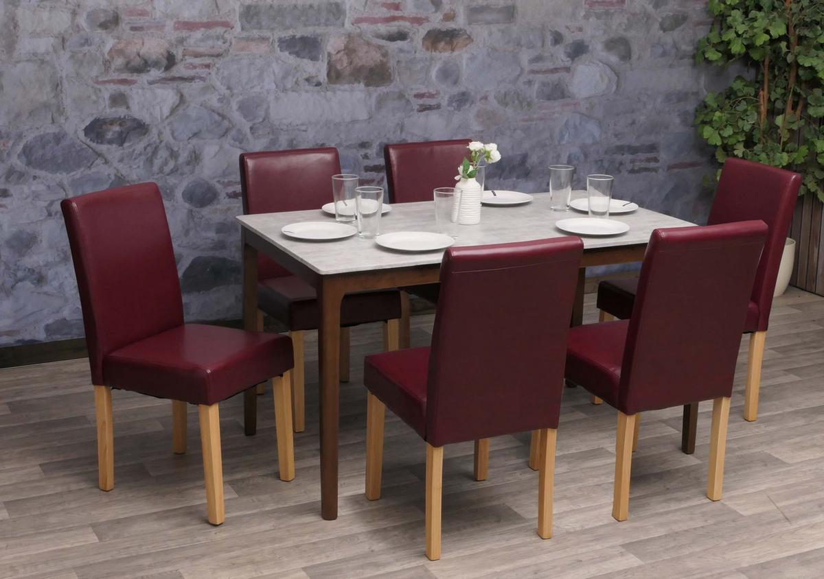 ESSZIMMERSTUHL Rot 6er-Set - Rot, Textil (43/90/56cm) - MCW