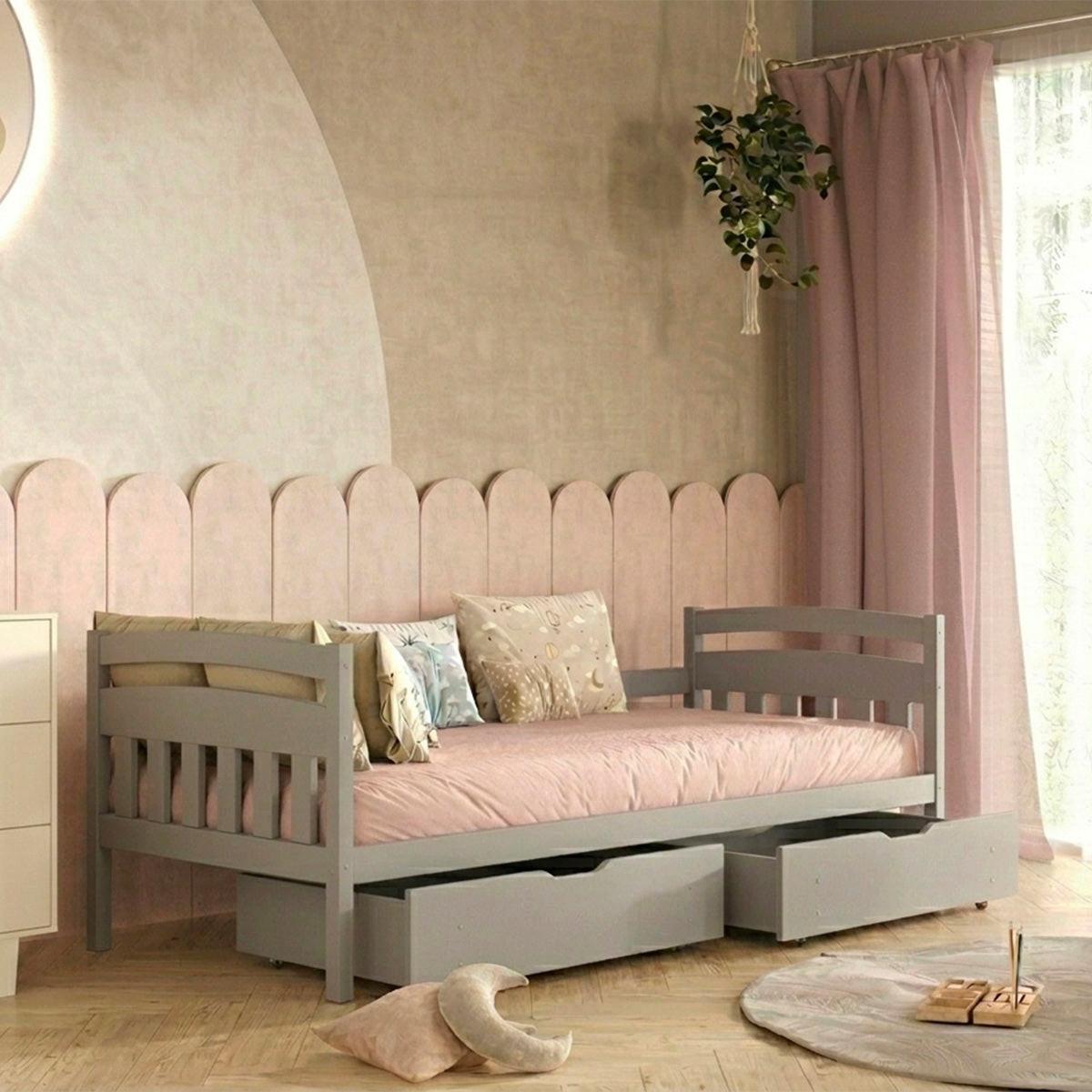 KINDERBETT 90/200 Tosia Grau - Grau, Holz (90/200cm) - Petits-meubles