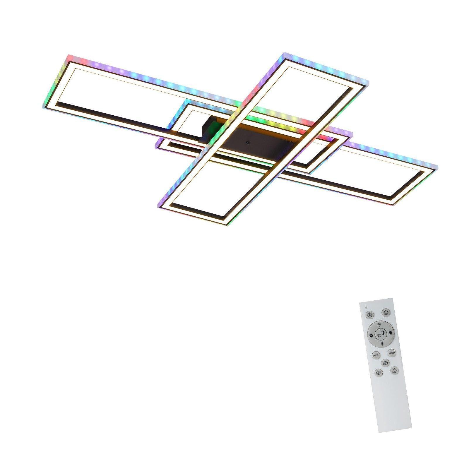 LED-DECKENLEUCHTE Luiz 71/101.2/7cm - Schwarz, Metall (101.2/71/7cm) - Nettlife