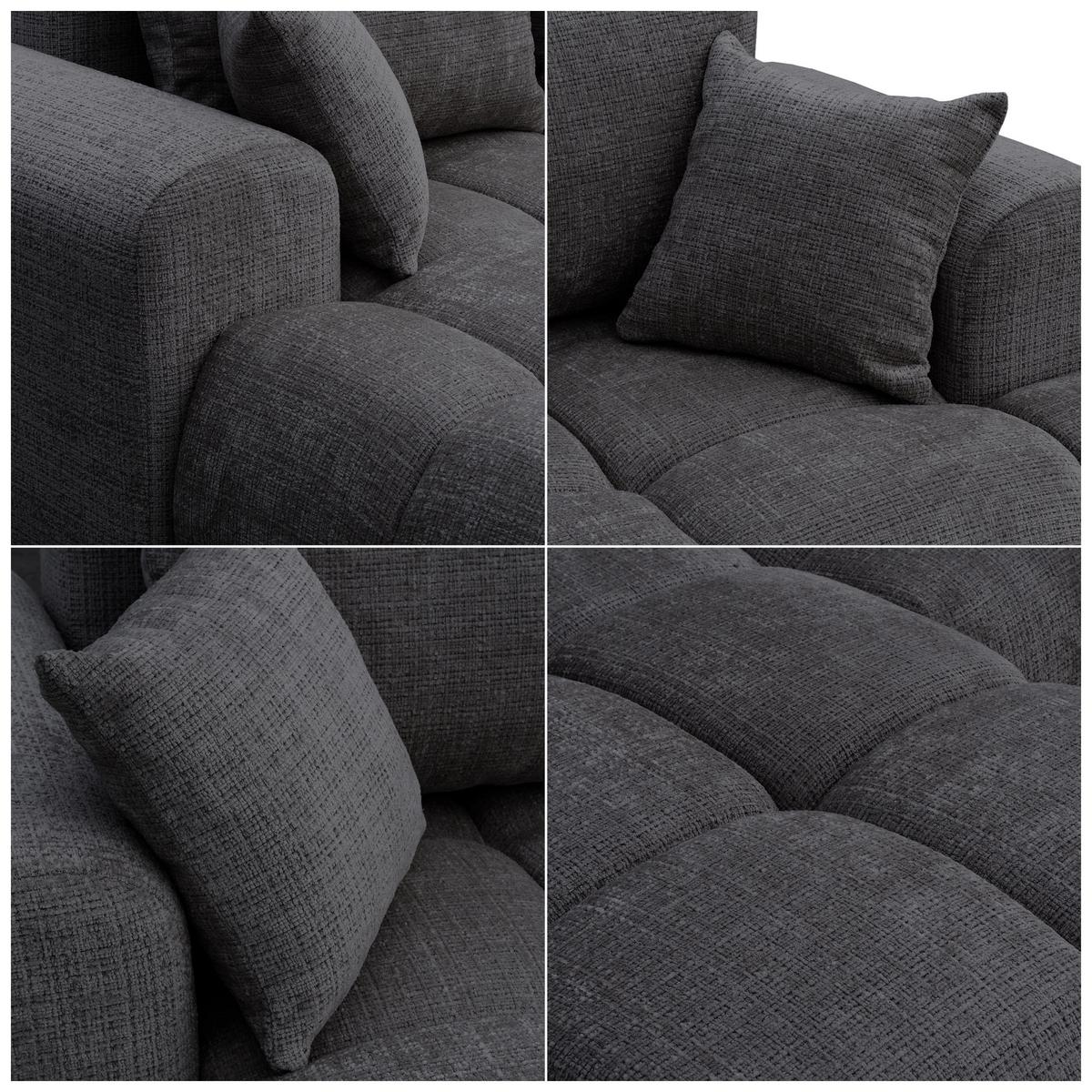ECKSOFA MILANO Links mit Schlaffunktion und Bettkasten Dunkelgrau - Dunkelgrau, Kunststoff/Textil (265/145cm) - Idohome