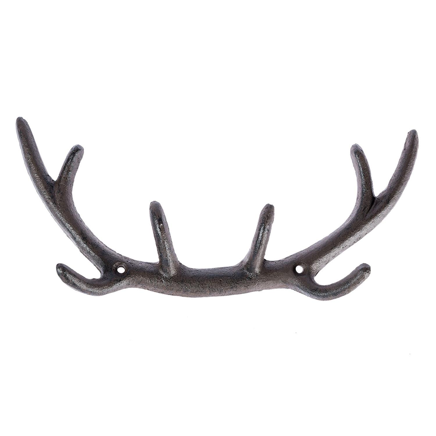 HAKENLEISTE Geweih, Gusseisen - Braun, Metall (29/12/5cm) - Homescapes