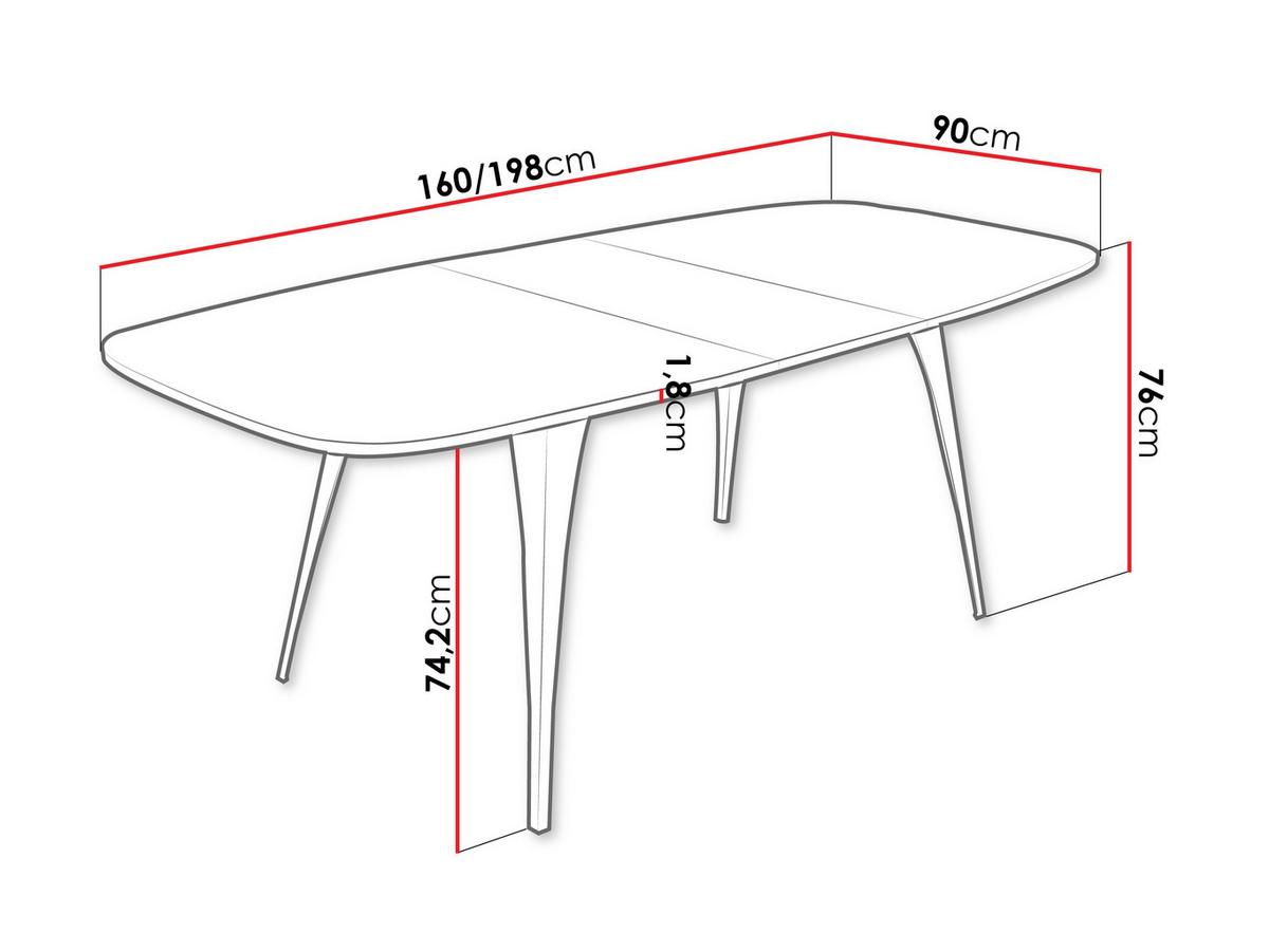 ESSTISCH Aura 160 - Weiß Hochglanz/Schwarz, Holzwerkstoff/Metall (90/160/76cm) - MIRJAN24