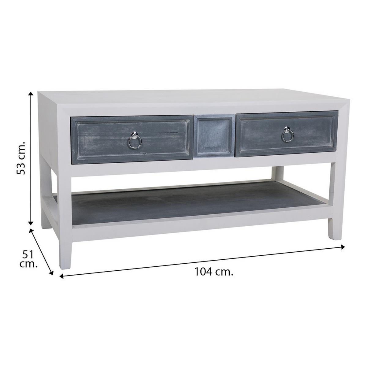 COUCHTISCH aus Holz, weiß, 104x51x53cm - Multicolor, Holz (51/104/53cm) - Wanderlust