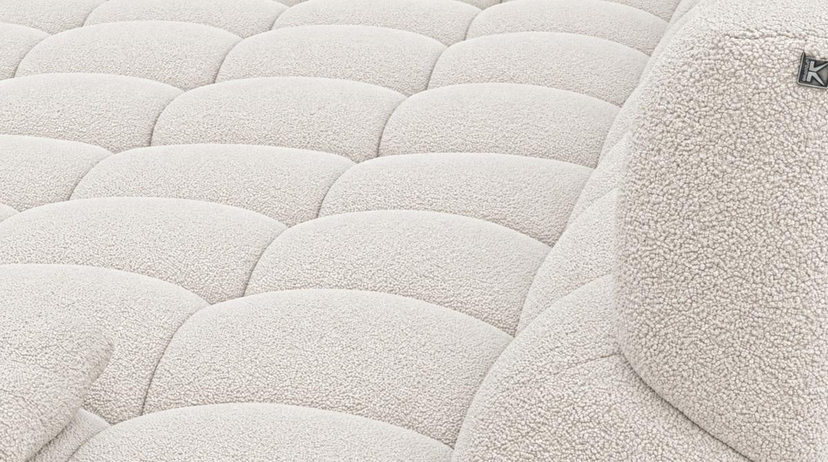 BIG SOFA AMIA Beige Bouclé - Beige/Schwarz, Kunststoff/Textil (290/86/178cm) - KAWOLA