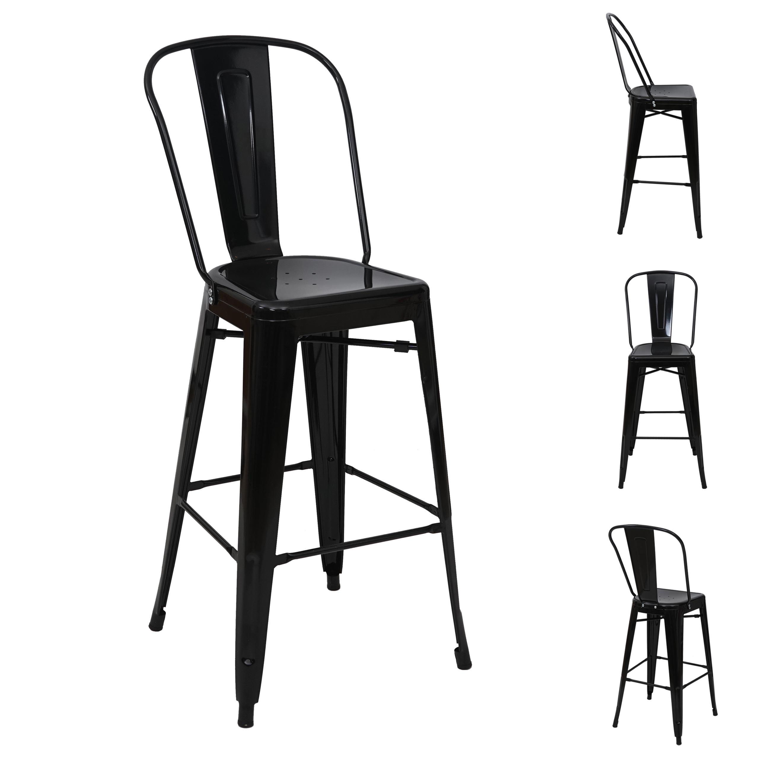 BARHOCKER METALL Schwarz 4er-Set - Schwarz, Metall (50/117/45cm) - MCW