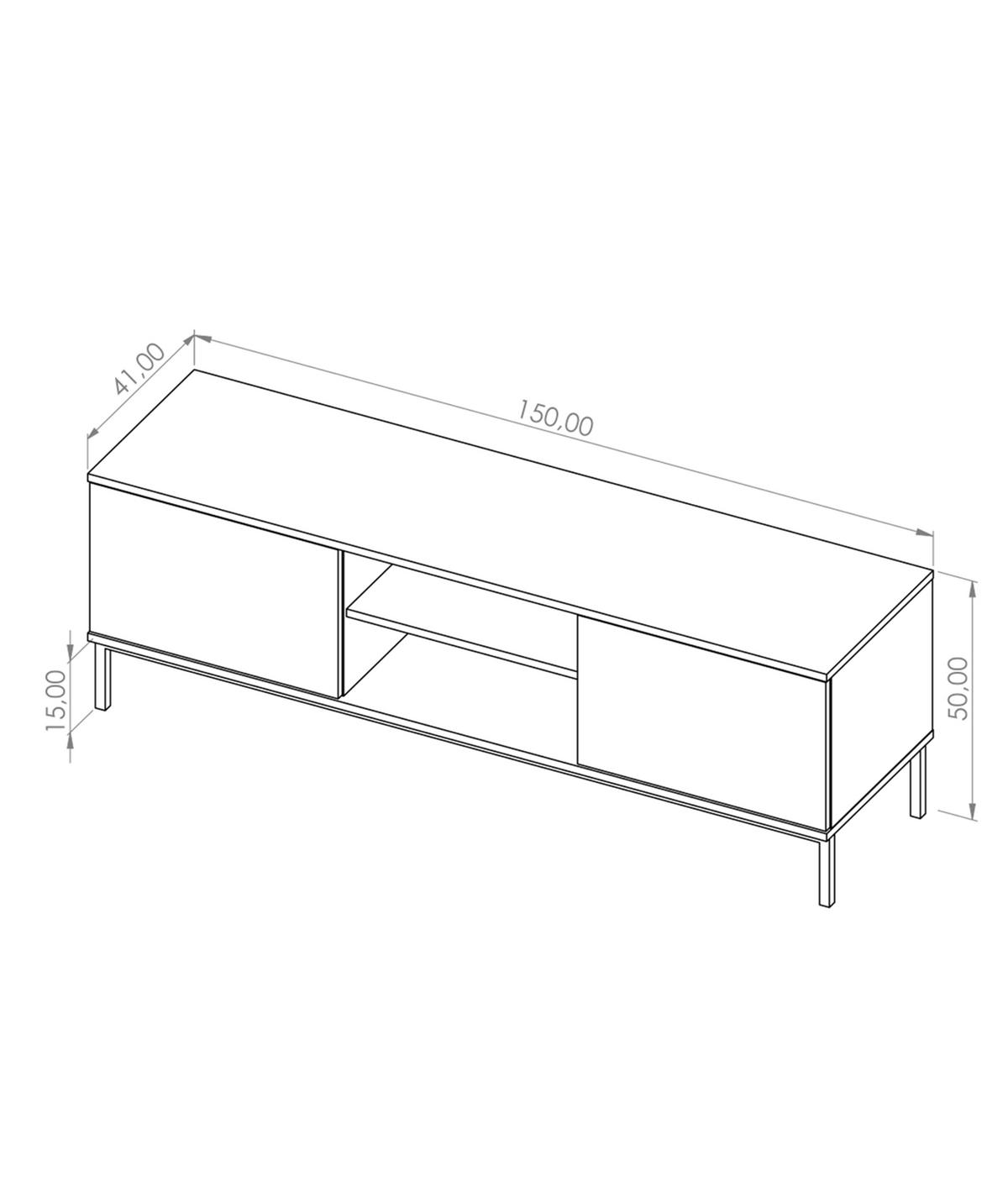 LOWBOARD Queba 2T Hellbraun 150/50/41 cm – TV Board Holzoptik modern - Hellbraun/Schwarz, Holzwerkstoff (150/50/41cm) - AX Living